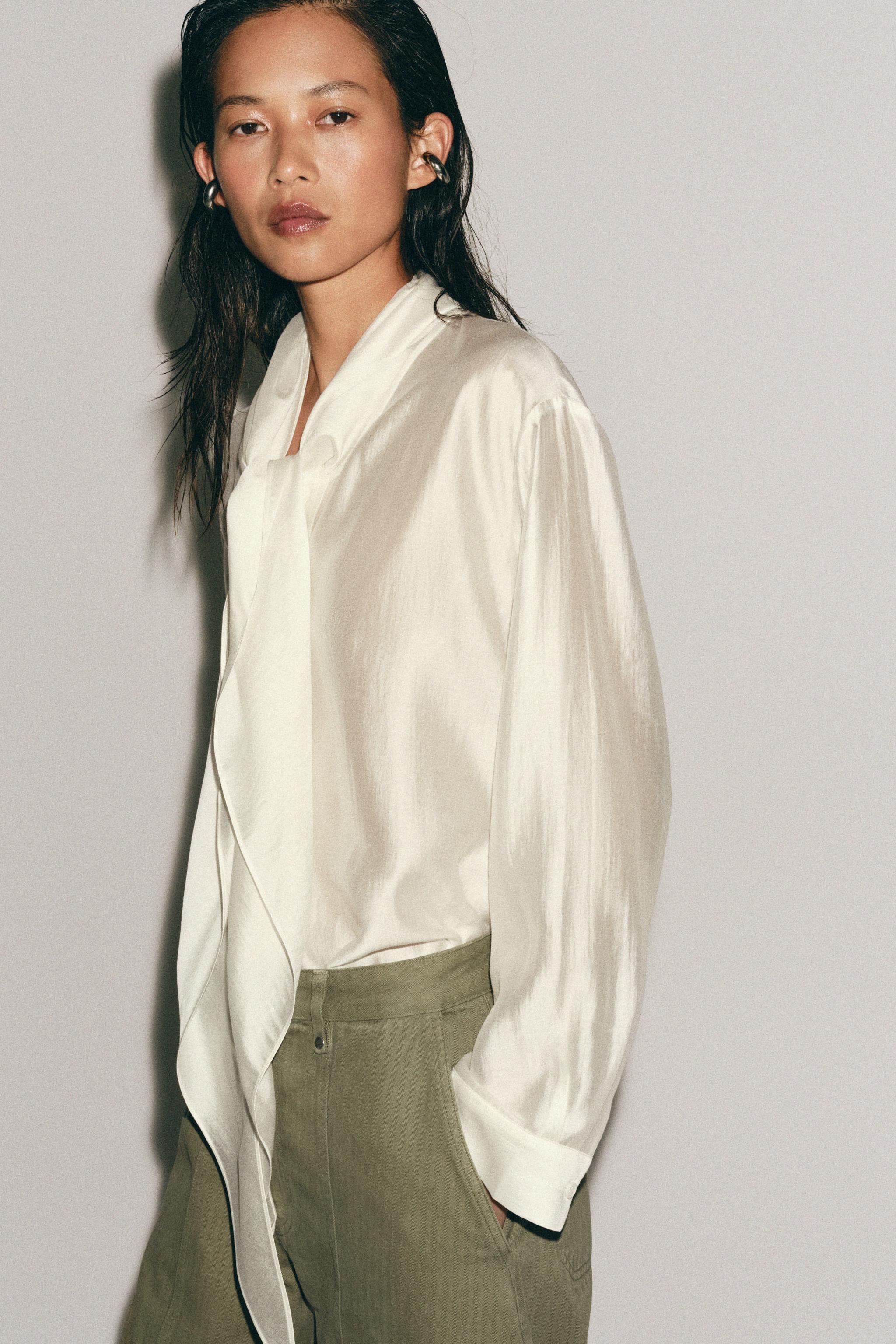 FLOWY TIE SHIRT ZW COLLECTION